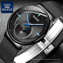 Nouvelle marque OLEVS minimaliste Connotation maille bande montre hommes mode décontracté montre à Quartz Relogio Masculino